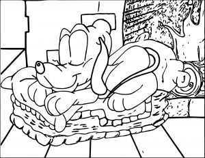 Sleeping Baby Pluto At Home Coloring Page