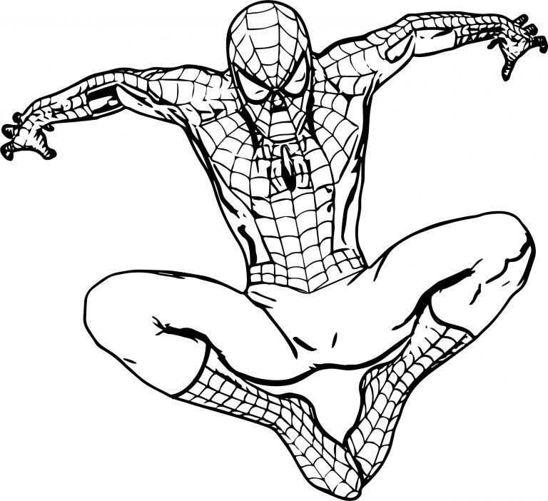 Spider Man On Wall Coloring Page | Wecoloringpage.com