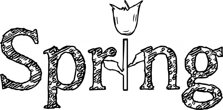 Spring Text Tulip Coloring Page - Wecoloringpage.com