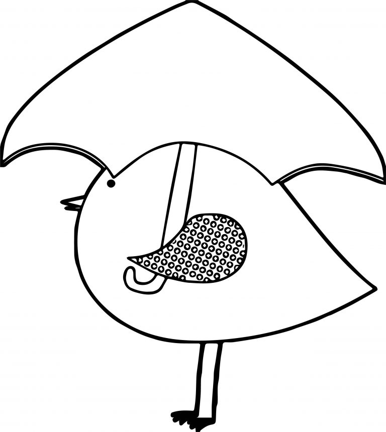 Spring Umbrella Bird Coloring Page - Wecoloringpage.com