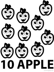 Ten Apple Coloring Pages