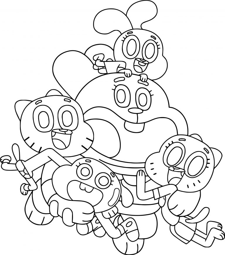 The Amazing World Of Gumball Family Coloring Page - Wecoloringpage.com