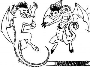 Two Dragon Coloring Page