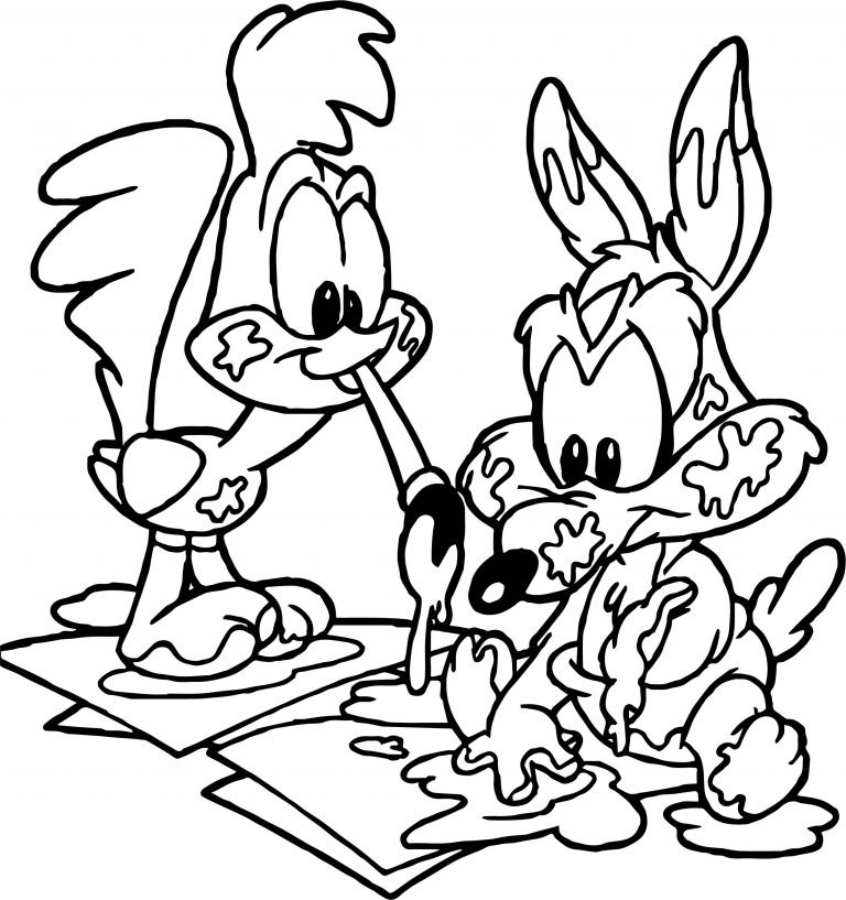 Warner Bros Baby Looney Tunes Road Runner Coyote Paint Coloring Page ...