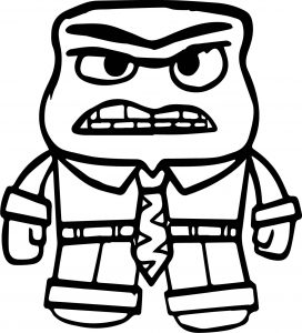Anger Character Front View Coloring Page