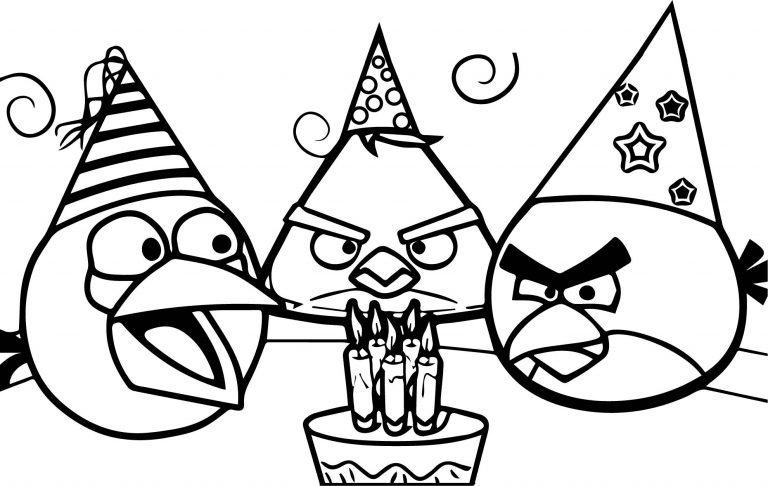 Angry Birds Birthday Coloring Page - Wecoloringpage.com