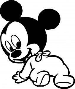 Baby Mickey Look Back Coloring Page