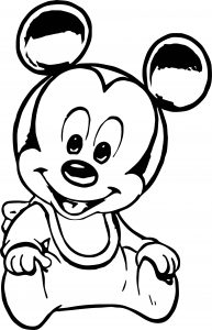 Baby Mickey Smile Coloring Page