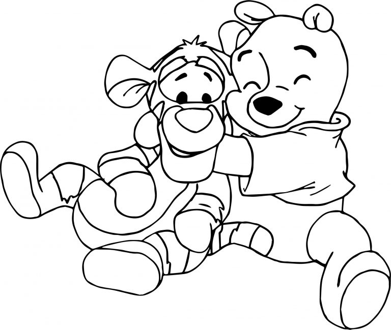 Baby Tigger And Winnie The Pooh Baby Coloring Page - Wecoloringpage.com