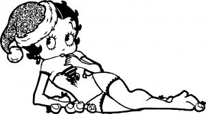 Betty Boop Chrismas Stretch Coloring Page