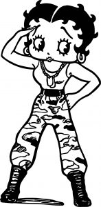 Betty Boop Commander Coloring Page