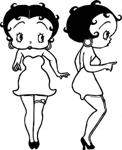 Betty Boop Front Side Coloring Page