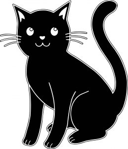 Blach Cute Cat Coloring Page
