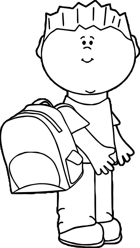 Boy School Bag Coloring Page - Wecoloringpage.com