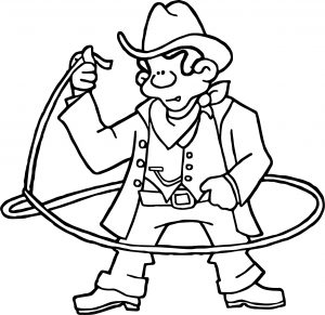 Cowboy Turn Rope American History Cowboy Coloring Page