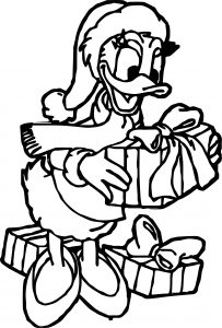 Daisy Duck Suprise Box Coloring Page
