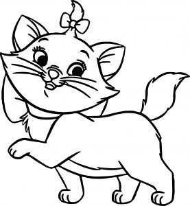 Disney The Aristocats Girl Cat Walking Coloring Page