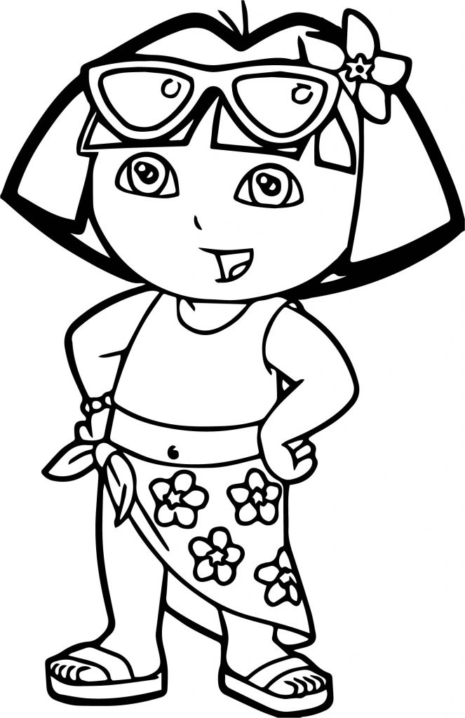 Dora The Explorer Beach Coloring Page - Wecoloringpage.com