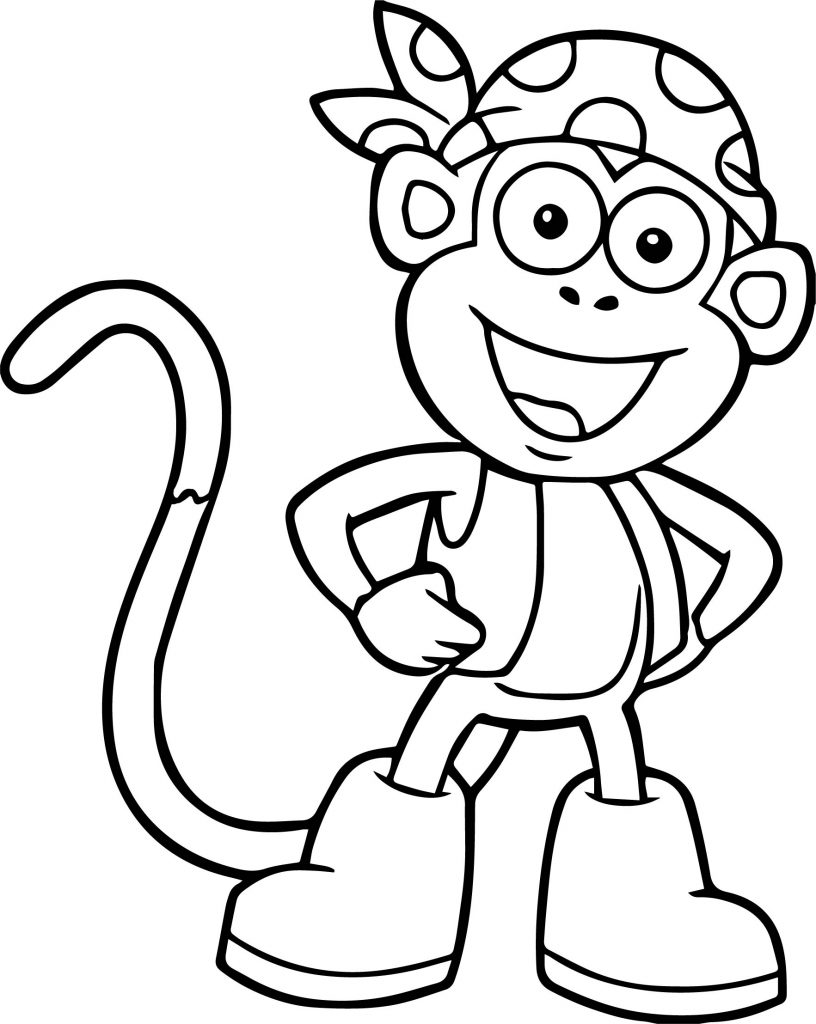 Dora The Explorer Cartoon Monkey Coloring Page - Wecoloringpage.com