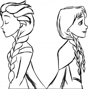 Elsa And Anna Frozen Sketch Coloring Page