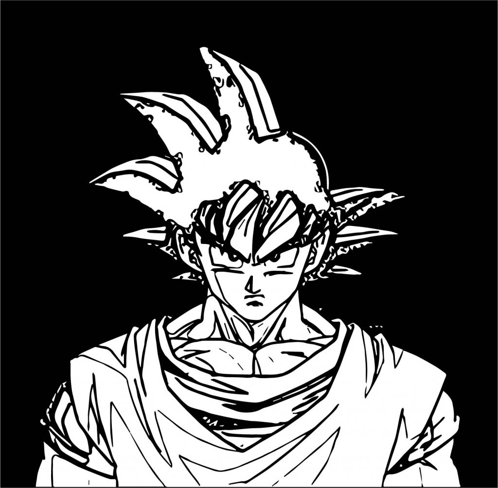 Face Goku Black Background Coloring Page - Wecoloringpage.com