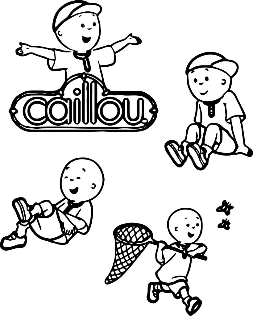 Four Caillou Coloring Page - Wecoloringpage.com