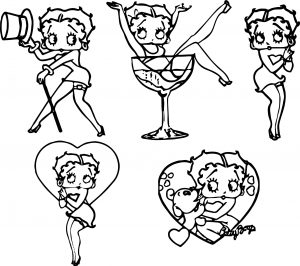 Free Betty Boop Coloring Pages Set