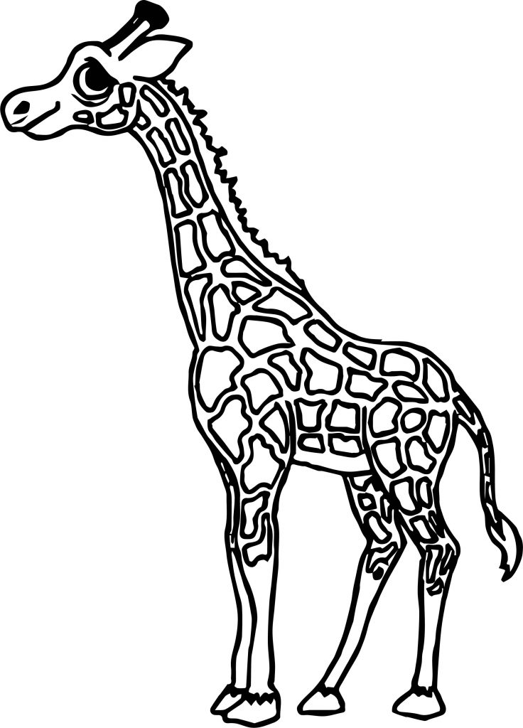 Giraffe Thinking Coloring Page - Wecoloringpage.com