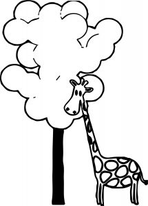 Giraffe Tree Coloring Page