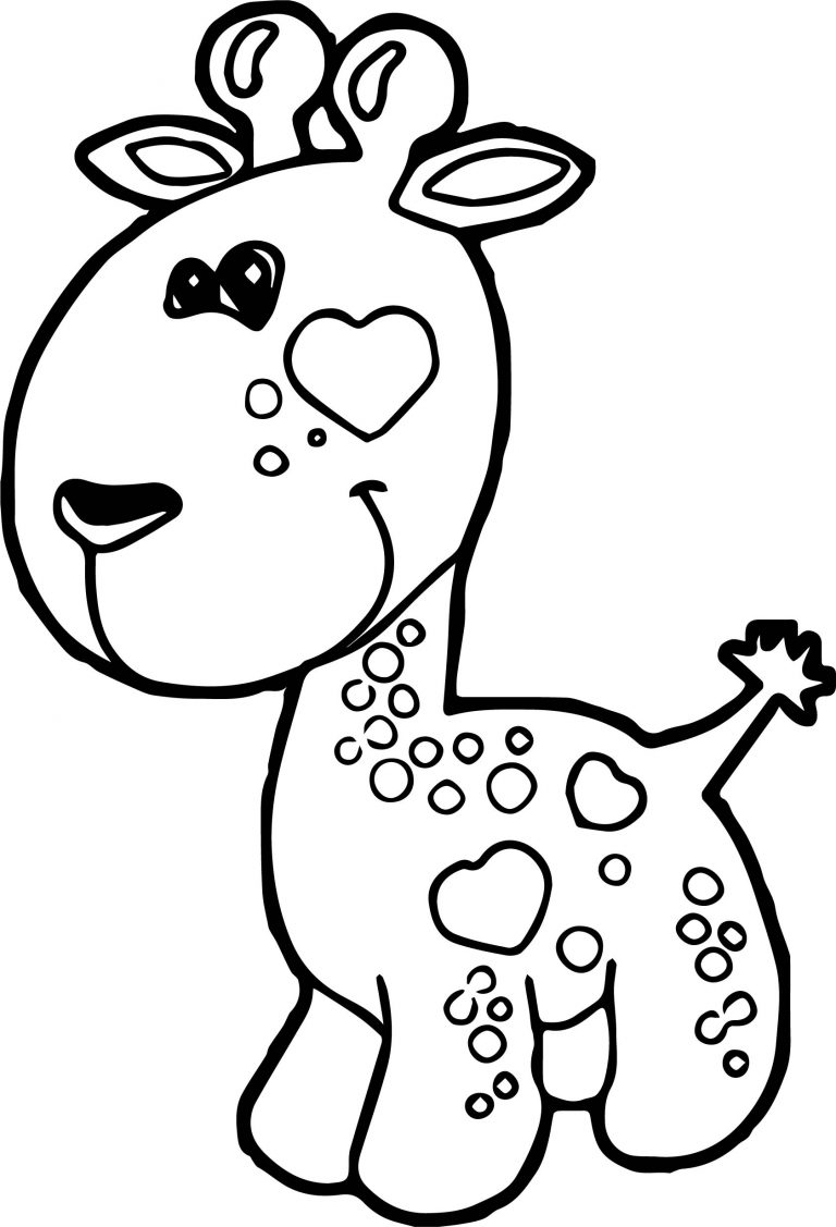 Giraffe Very Small Cartoon Coloring Page - Wecoloringpage.com