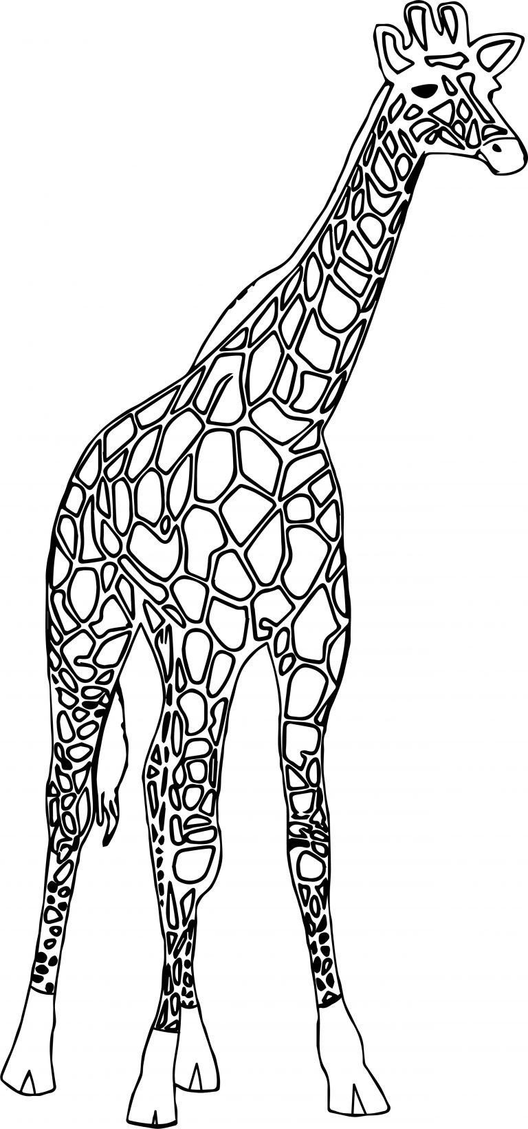 Giraffe Waiting Coloring Page - Wecoloringpage.com