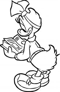 Girl Duck Reading Book Coloring Page