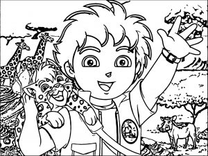 Go Diego Go And Animals Coloring Page