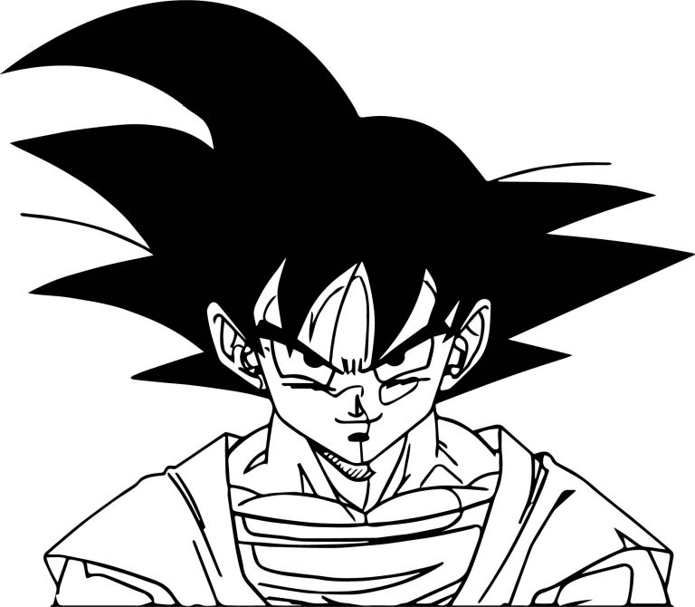 Goku Smile Face Coloring Page | Wecoloringpage.com