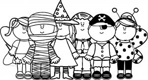 Halloween Children Coloring Page