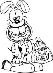 Halloween Garfield Coloring Page