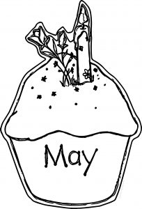May Cupcake Coloring Page