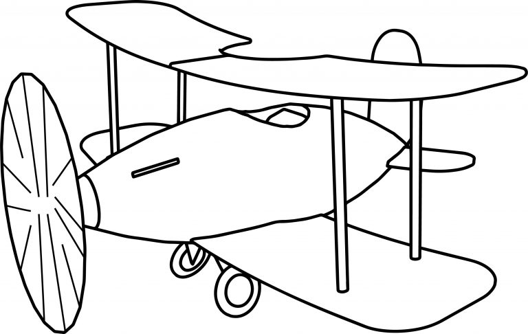 New Cartoon Plane Coloring Page - Wecoloringpage.com