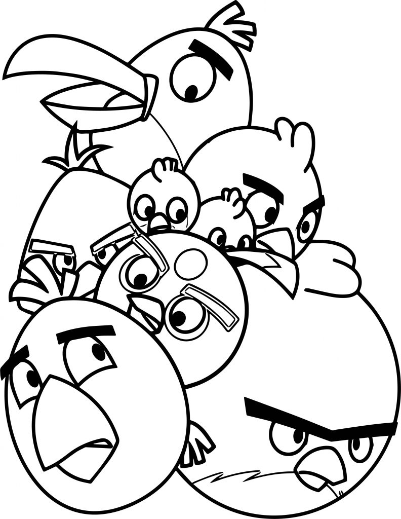 Pile Of Angry Birds Coloring Page - Wecoloringpage.com