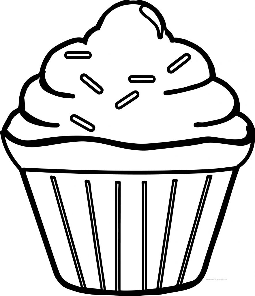 Simple Cupcake Coloring Page - Wecoloringpage.com