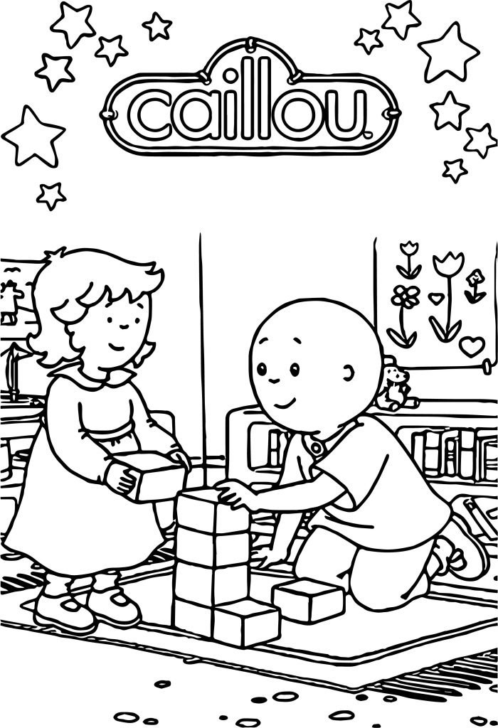 Stars Cube Game Caillou Coloring Page - Wecoloringpage.com