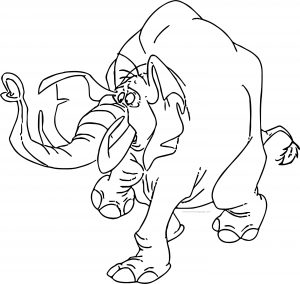 Tantor Elephant Danger Walking Coloring Page