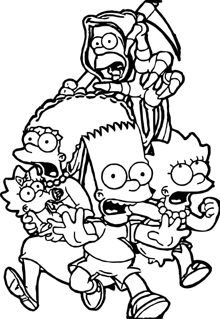 The Simpsons The Simpsons Scream Run Coloring Page - Wecoloringpage.com