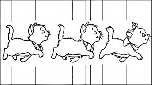 Three Walking Cats Disney The Aristocats Coloring Page