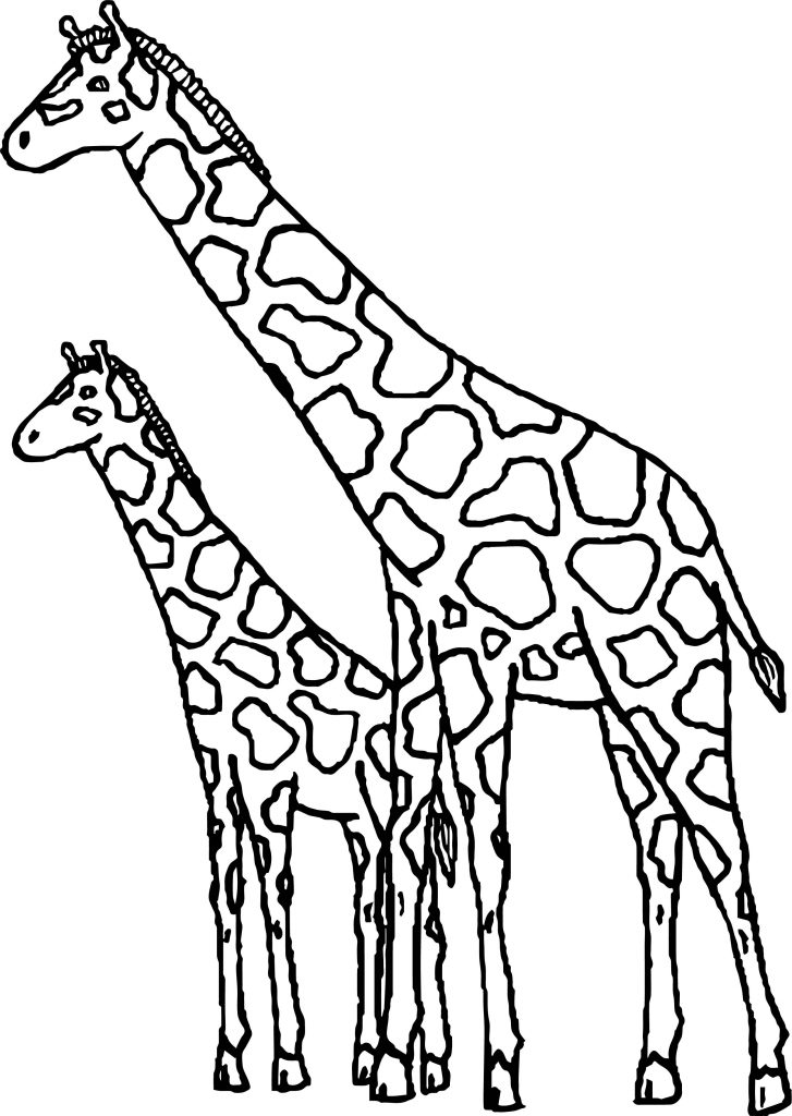 Two Giraffe Coloring Page - Wecoloringpage.com