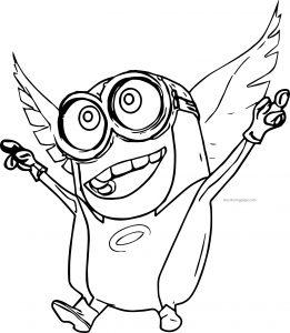 Angel Minions Coloring Page