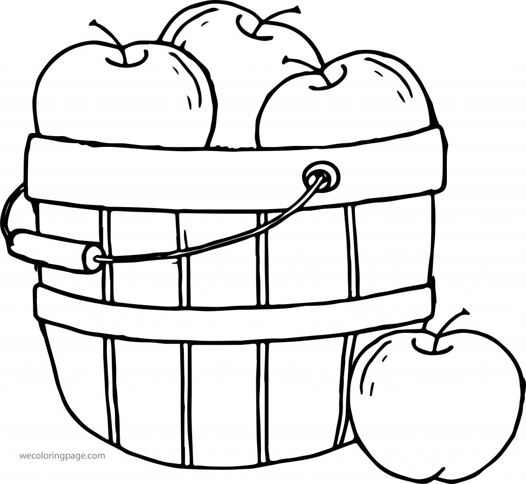 Apple Bucket Coloring Page - Wecoloringpage.com