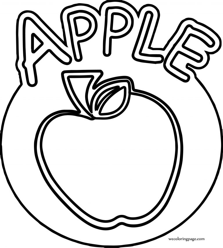 Apple Text Outline Coloring Page - Wecoloringpage.com