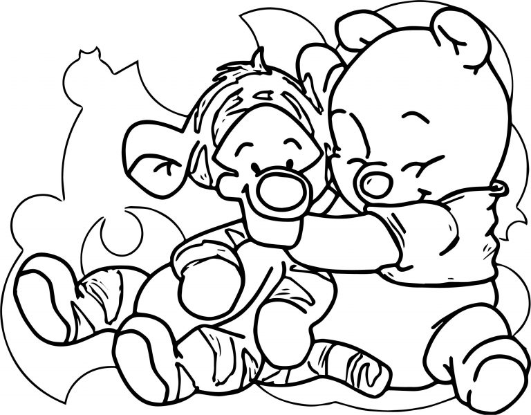 Baby Tigger Winnie The Pooh Hug Me Coloring Page - Wecoloringpage.com