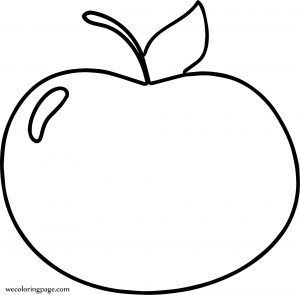 Basic Cute Apple Coloring Page